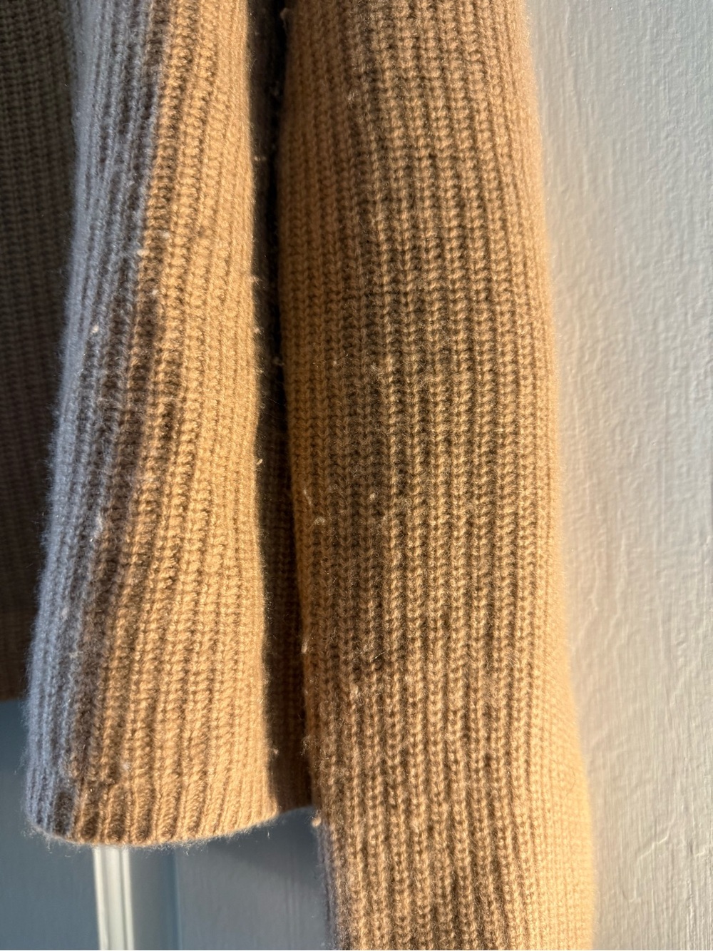 Quince Camel Ribbed Crewneck Sweater